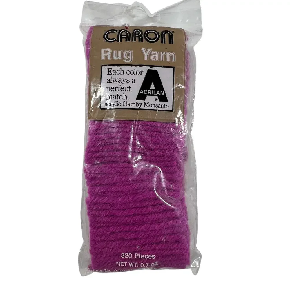 CARON Rug Yarn Lot of 20 Violet 0121 Acrilan Latch Hook 320 Pieces USA Sealed